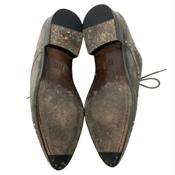 Frye Erica Suede Studded Pointed Toe Oxford Shoes - Size 7 - Picture 6 of 9
